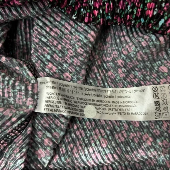 Bershka Long Sleeve Dainty Floral Print Pleated Mini Dress Size Small - Picture 10 of 14